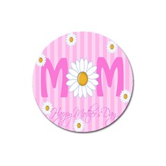 Valentine Happy Mothers Day Pink Heart Love Sunflower Flower Magnet 3  (round)