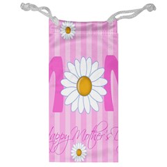 Valentine Happy Mothers Day Pink Heart Love Sunflower Flower Jewelry Bag by Mariart