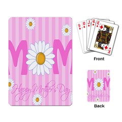 Valentine Happy Mothers Day Pink Heart Love Sunflower Flower Playing Card by Mariart