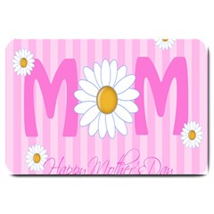 Valentine Happy Mothers Day Pink Heart Love Sunflower Flower Large Doormat  by Mariart