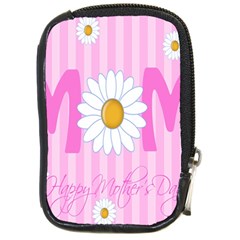 Valentine Happy Mothers Day Pink Heart Love Sunflower Flower Compact Camera Cases by Mariart