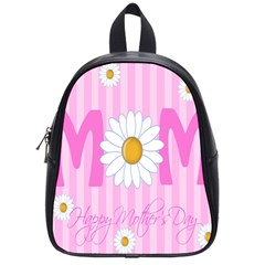 Valentine Happy Mothers Day Pink Heart Love Sunflower Flower School Bags (small)  by Mariart