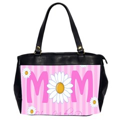 Valentine Happy Mothers Day Pink Heart Love Sunflower Flower Office Handbags (2 Sides)  by Mariart