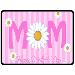 Valentine Happy Mothers Day Pink Heart Love Sunflower Flower Fleece Blanket (large)  by Mariart