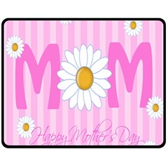 Valentine Happy Mothers Day Pink Heart Love Sunflower Flower Fleece Blanket (medium)  by Mariart