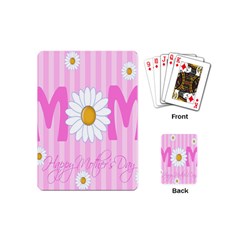 Valentine Happy Mothers Day Pink Heart Love Sunflower Flower Playing Cards (mini)  by Mariart