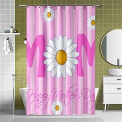 Valentine Happy Mothers Day Pink Heart Love Sunflower Flower Shower Curtain 48  X 72  (small)  by Mariart