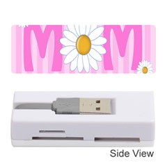 Valentine Happy Mothers Day Pink Heart Love Sunflower Flower Memory Card Reader (stick)  by Mariart