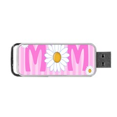 Valentine Happy Mothers Day Pink Heart Love Sunflower Flower Portable Usb Flash (two Sides) by Mariart