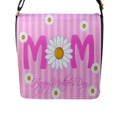 Valentine Happy Mothers Day Pink Heart Love Sunflower Flower Flap Messenger Bag (l)  by Mariart