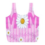 Valentine Happy Mothers Day Pink Heart Love Sunflower Flower Full Print Recycle Bags (L)  Back