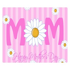 Valentine Happy Mothers Day Pink Heart Love Sunflower Flower Double Sided Flano Blanket (small)  by Mariart