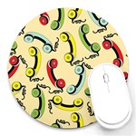 Telephone Cable Green Nyellow Red Blue Round Mousepads Front