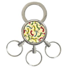 Telephone Cable Green Nyellow Red Blue 3-ring Key Chains