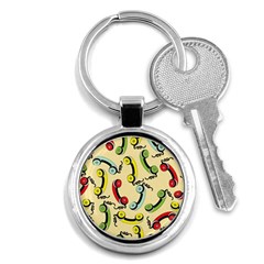 Telephone Cable Green Nyellow Red Blue Key Chains (round) 