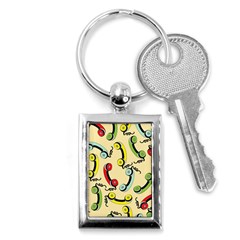 Telephone Cable Green Nyellow Red Blue Key Chains (rectangle) 