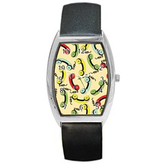 Telephone Cable Green Nyellow Red Blue Barrel Style Metal Watch by Mariart