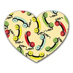 Telephone Cable Green Nyellow Red Blue Heart Mousepads Front