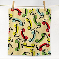 Telephone Cable Green Nyellow Red Blue Face Towel by Mariart