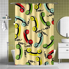 Telephone Cable Green Nyellow Red Blue Shower Curtain 48  X 72  (small) 