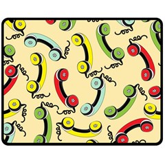 Telephone Cable Green Nyellow Red Blue Double Sided Fleece Blanket (medium) 