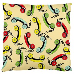 Telephone Cable Green Nyellow Red Blue Large Flano Cushion Case (one Side) by Mariart