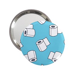 Roller Tissue White Blue Restroom 2 25  Handbag Mirrors by Mariart