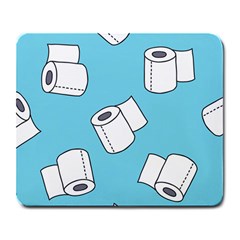 Roller Tissue White Blue Restroom Large Mousepads by Mariart