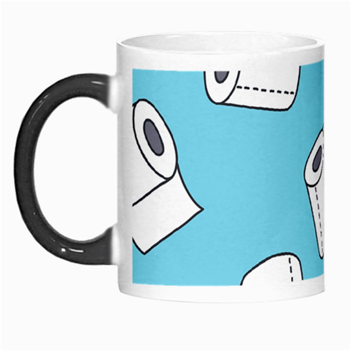 Roller Tissue White Blue Restroom Morph Mugs