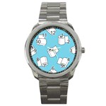 Roller Tissue White Blue Restroom Sport Metal Watch Front