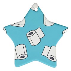 Roller Tissue White Blue Restroom Star Ornament (two Sides) by Mariart