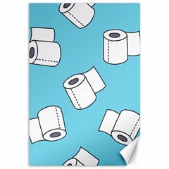 Roller Tissue White Blue Restroom Canvas 12  X 18  