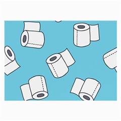 Roller Tissue White Blue Restroom Large Glasses Cloth (2-side) by Mariart