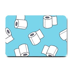 Roller Tissue White Blue Restroom Small Doormat  by Mariart