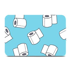 Roller Tissue White Blue Restroom Plate Mats by Mariart