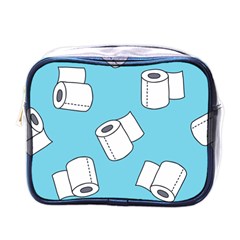 Roller Tissue White Blue Restroom Mini Toiletries Bags by Mariart