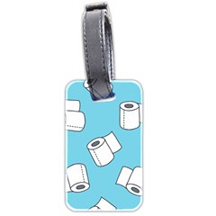 Roller Tissue White Blue Restroom Luggage Tags (two Sides) by Mariart