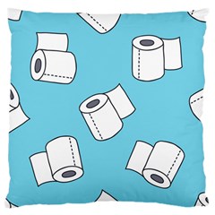 Roller Tissue White Blue Restroom Large Cushion Case (two Sides) by Mariart