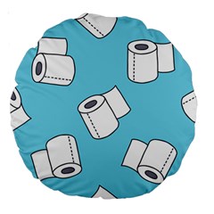 Roller Tissue White Blue Restroom Large 18  Premium Round Cushions by Mariart