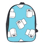 Roller Tissue White Blue Restroom School Bags (XL)  Front