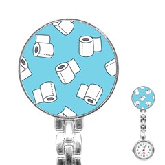 Roller Tissue White Blue Restroom Stainless Steel Nurses Watch by Mariart