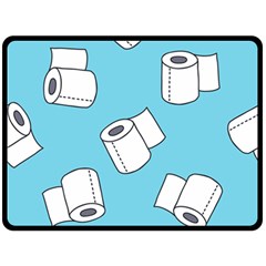 Roller Tissue White Blue Restroom Double Sided Fleece Blanket (large)  by Mariart