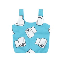 Roller Tissue White Blue Restroom Full Print Recycle Bags (s)  by Mariart