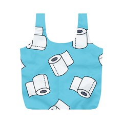 Roller Tissue White Blue Restroom Full Print Recycle Bags (m) 