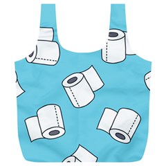 Roller Tissue White Blue Restroom Full Print Recycle Bags (l)  by Mariart