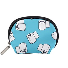 Roller Tissue White Blue Restroom Accessory Pouches (small)  by Mariart