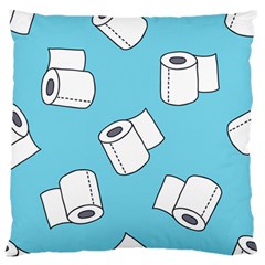 Roller Tissue White Blue Restroom Large Flano Cushion Case (one Side) by Mariart