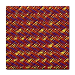 Linje Chevron Blue Yellow Brown Tile Coasters