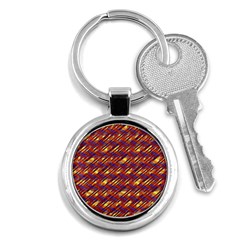 Linje Chevron Blue Yellow Brown Key Chains (round) 