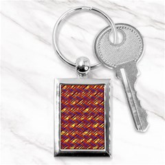 Linje Chevron Blue Yellow Brown Key Chains (rectangle)  by Mariart